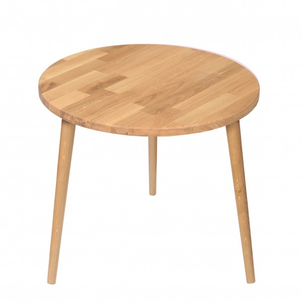Stolik z litego dębu okrągły - kolekcja BASIC | Moonwood, Stolik kawowy okrągły drewniany, z litego dębu Stoliki - BASSO-600-D-5