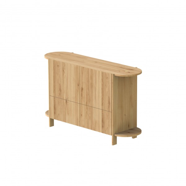High chest of drawers with rounded sides and fluted fronts, BÓN - 1