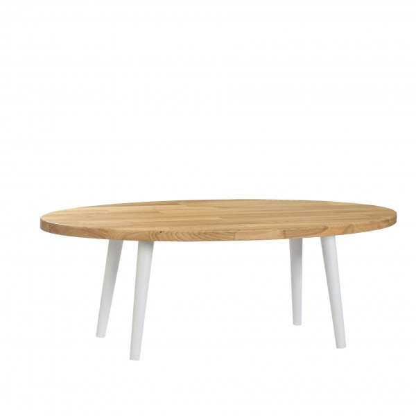 Solid oak oval coffee table - 4