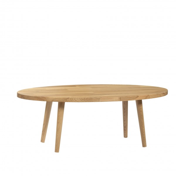 Solid oak oval coffee table - 5
