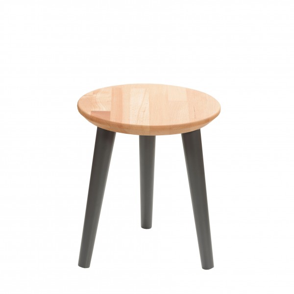 Round solid beech stool - 4