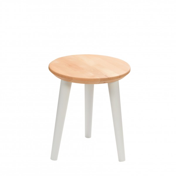 Round solid beech stool - 5