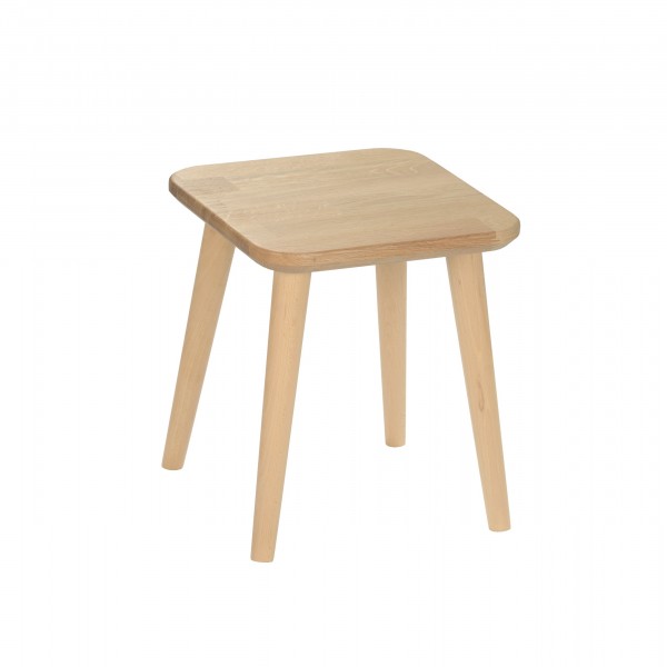 Solid oak square stool - 2