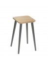 Solid oak square stool - 19